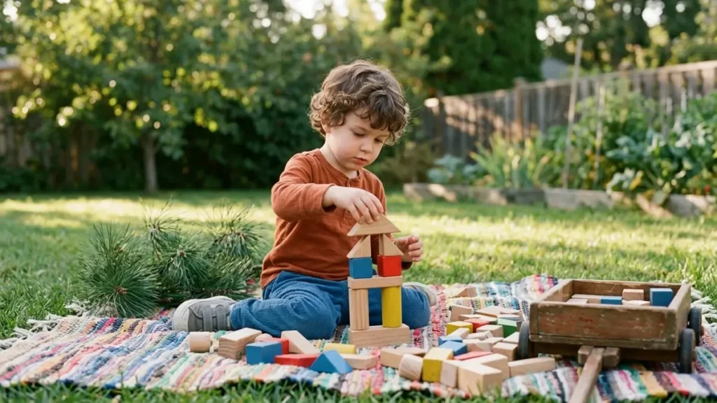Telas e Crianças - menino brincando sem tela ao ar livre